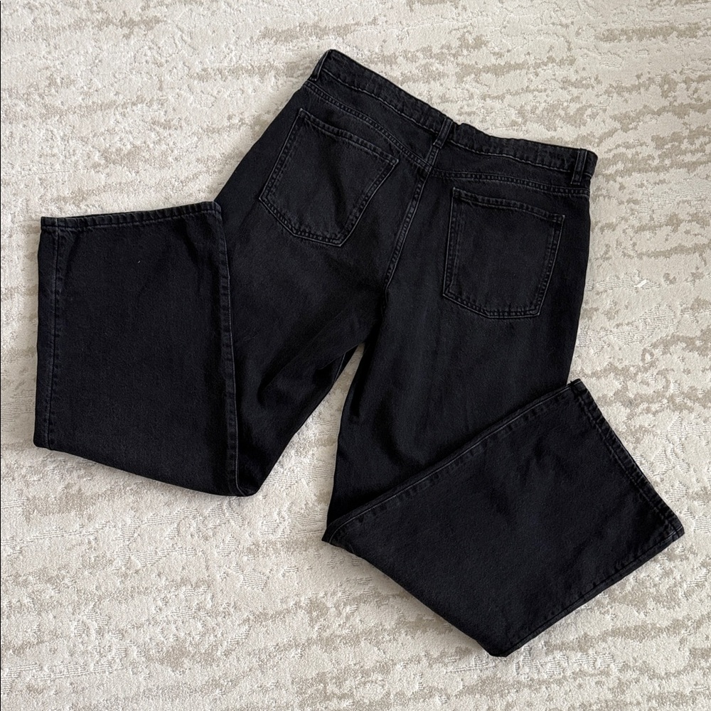 Mango Danila High-Rise Wide-Leg Black Jeans Size 12. Excellent condition - Picture 3 of 6